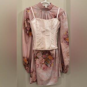 Viral TikTok pink floral corset dress